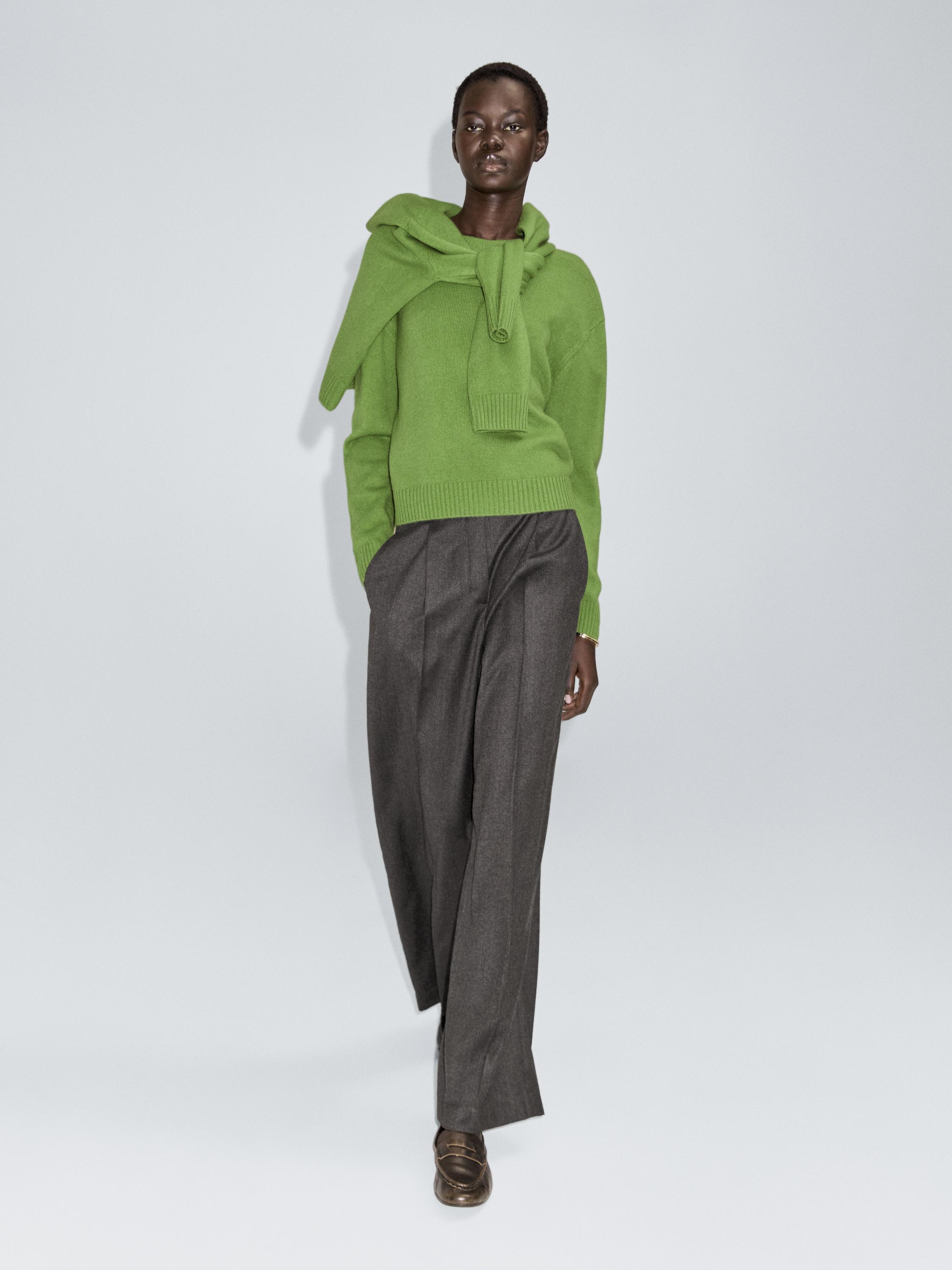 Wool blend crew neck sweater